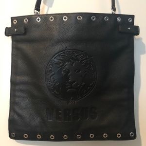 VERSACE purse & dustbag  BLACK LION  LEATHER